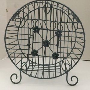 Round Metal Hamster Gerbil Bird Cage Or Faux Pet Home or Office Decor Metal New